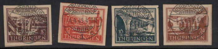 Soviet Zone Scott#: 16NB1-4 var Michel#: 112yy-115yy U F/VF