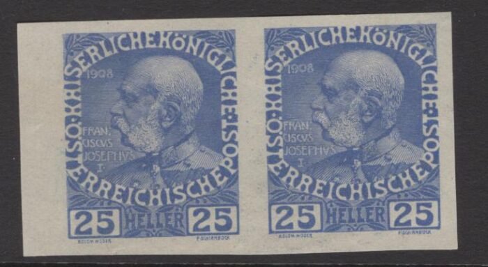 Austria: Scott#: 118var Michel#: 147 U * no gum VF horz pair