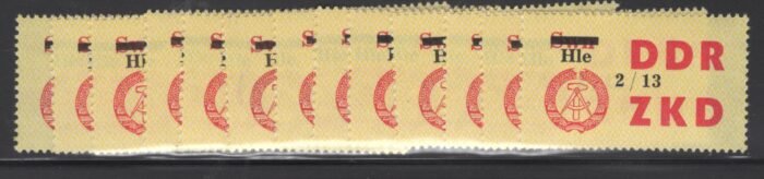 LAUFKONTROLIZETTEL DES ZKD 52 I-XIII ** VF