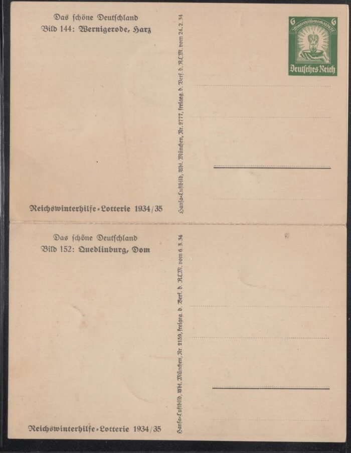 Third Reich cover MI P254 card pair cat 50 Euro * F/VF