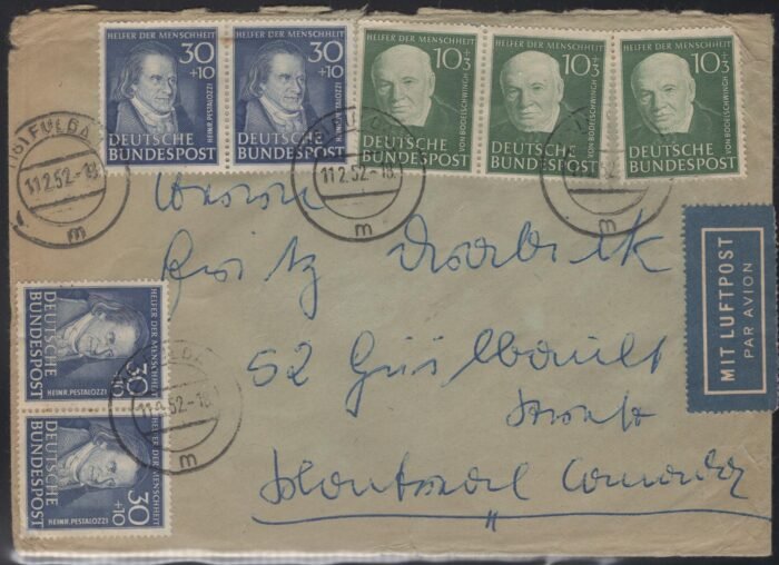 Bundesrepublik MI 144(3), 146 (4) postally used cover Fine stamps VF high catalog value VF