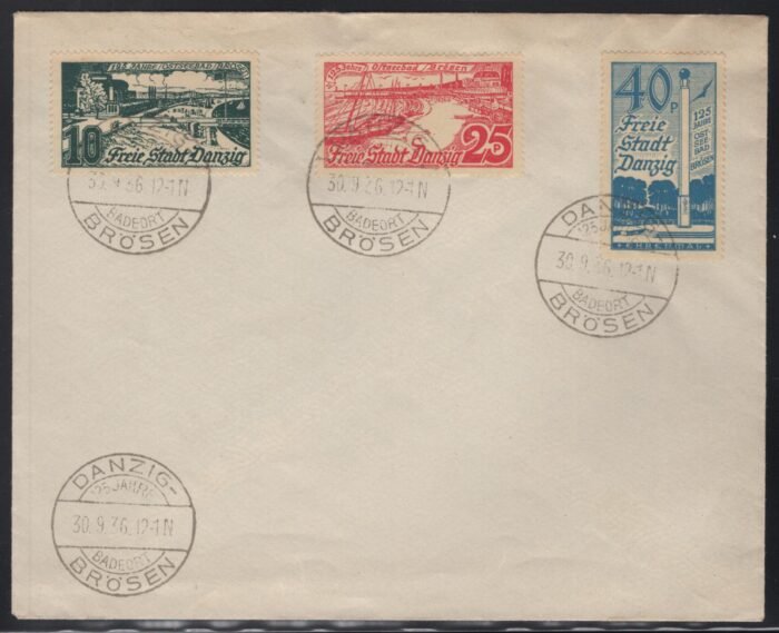 Danzig MI 256-8 unaddressed cover cancelled Brosen 30 9 1936