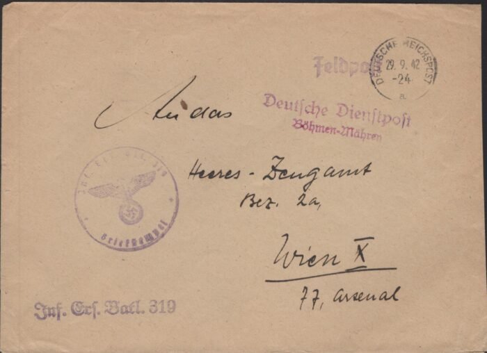 Deutsche Dienstpost Elsass official cover F/VF