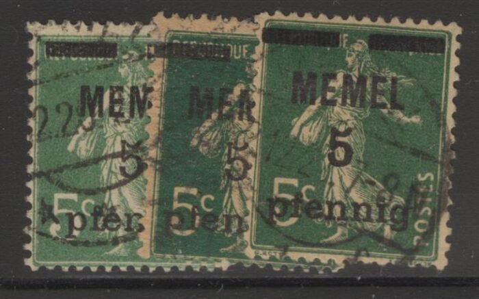 Memel Scott#: 18var Michel#: 18a,b,c U F/VF