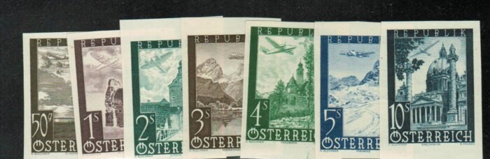 Austria    Scott#: C47-53 var Michel#:  822 U - 828 U ** VF cat 1700 Euro