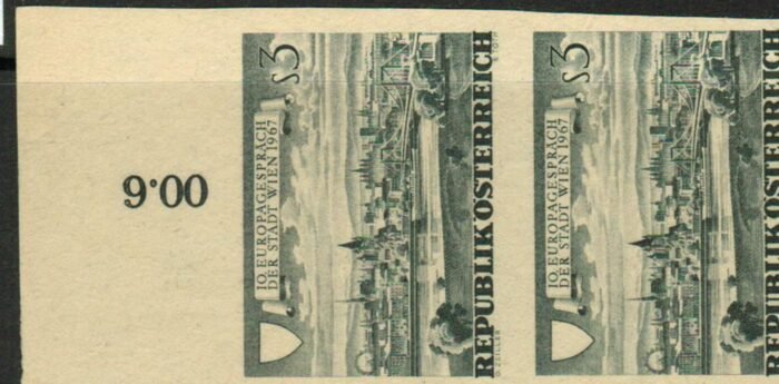 Austria: Scott#: 794 variety MI 1241 PU * no gum as issued pair VF
