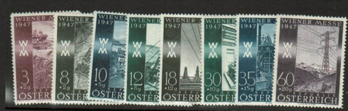 Austria: Scott# B199-206 variety MI 803 P II - 810 P II** VF different color proofs cat 9500 Euro