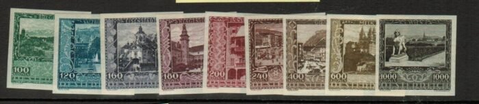Austria: Scott# B57-65 Michel#: 433 U - 444 U ** VF imperforates cat 1200 Euro