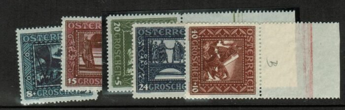 Austria: Scott# B72-5 varieties MI 489 II - 492 II ** VF at 200 euro