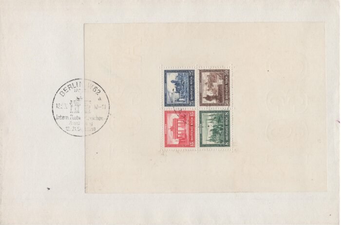 Deutsches Reich MI block 1 on unaddressed cover with 16 9 1930 special cancel VF