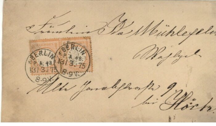Germany Cover Deutsches Reich Michel#: U F/VF MI 18(2) on small cover Berlin 18/3 75 cancels