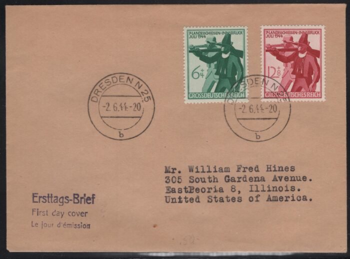 Germany Cover Third Reich Michel#: 897-8 on First Day Cover VF