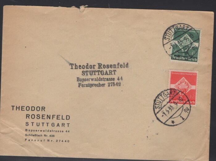 Third Reich Michel MI 664 Hitler cover with special birthday cancel F