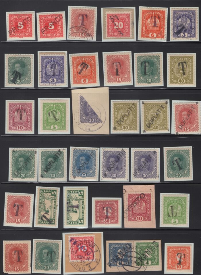 Lot #8 Hungarian provisional collection of 36 * and U in F/VF collection - difficult stamps to find!