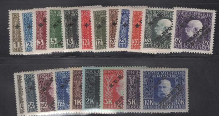 Austria Scott#: M1-21 var Michel#: 1PI -21 PI** VF double overprint