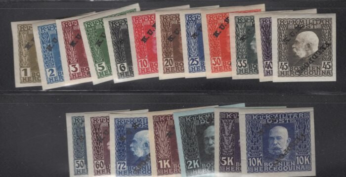 Austria Scott#: M1-21 var Michel#: 1P UII -21 PUII*  VF double overprint