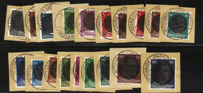 Germany Post WWII Locals Wittenburg-Lutherstadt Michel# 1 - 19 on pieces VF