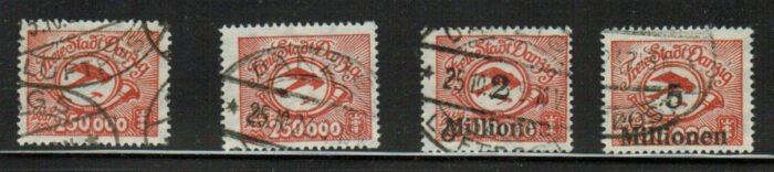 Danzig Scott#: C22-5 Michel#: 177-180 U F/VF expertized