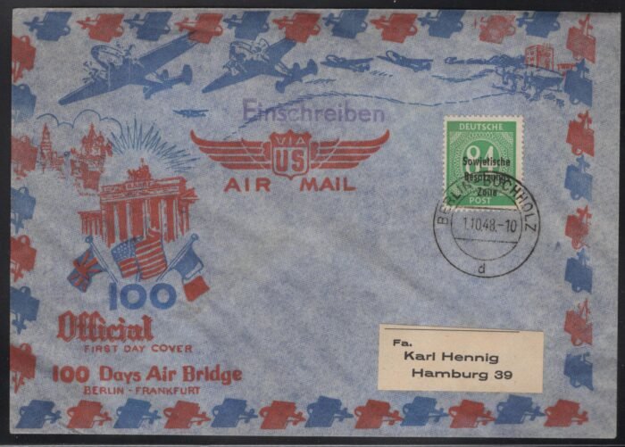 Soviet Zone  Aligemeine Ausgaben 211 100 Days Air Bridge BERLIN 1 10 48 VF
