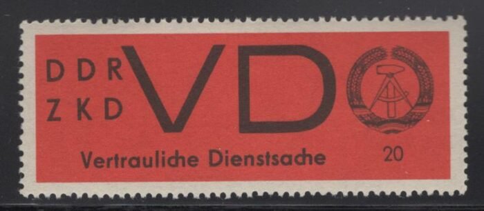 DDR VERTRAULICHE DIENSTMARKEN  MI 3y DV **  perf