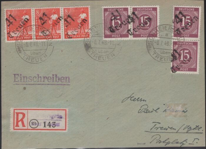 DDR MI 184k, 191, 202 vxk, 210,212 on registered cover VF