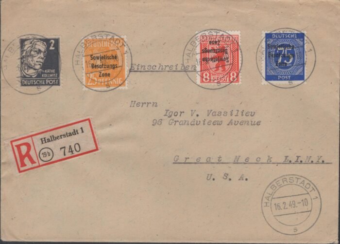 DDR MI 148x(3), 2hx (4) on registered cover VF expertized by GPS