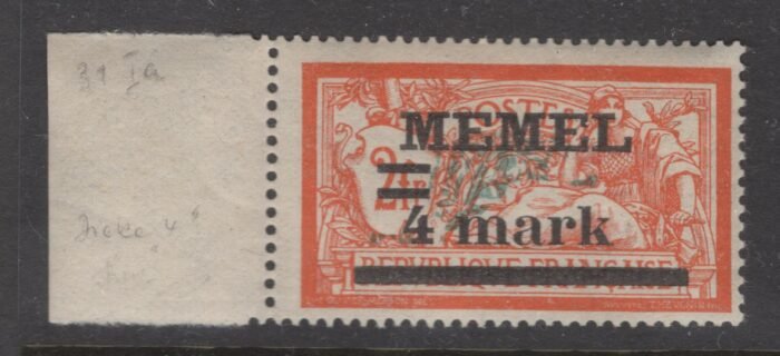Memel Scott#: 31a Michel#: 31yIx PF Ia ** F/VF