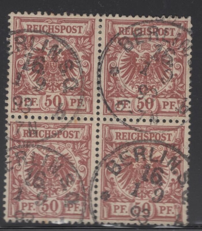 Germany Scott#: 51var Michel#: 50d block of 4
