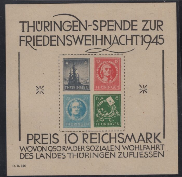 Soviet Zone Scott#: 16N7b Michel#: Block 2t II ** VF certificate