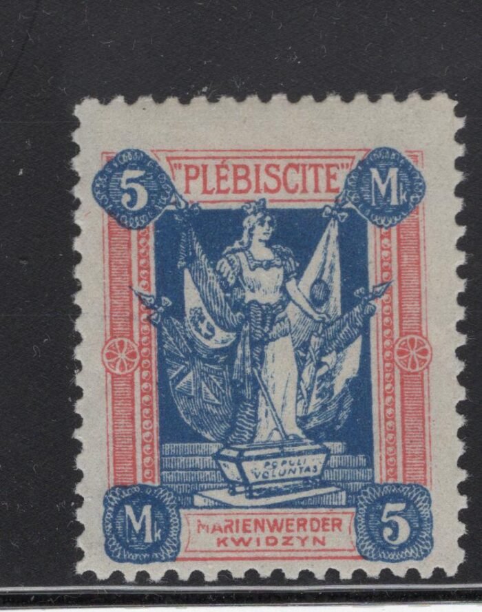 Marienwerder Scott#: 53 var Michel#: 43 plate flaw top of a in Marienwerder open * F/VF