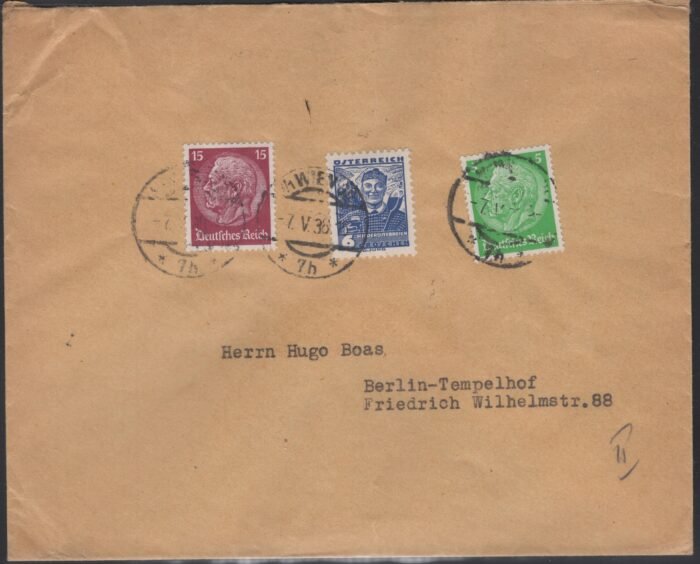 Austria MI 571 Deutsches Reich 515, 520 mixed franking 7 V 38 F/VF