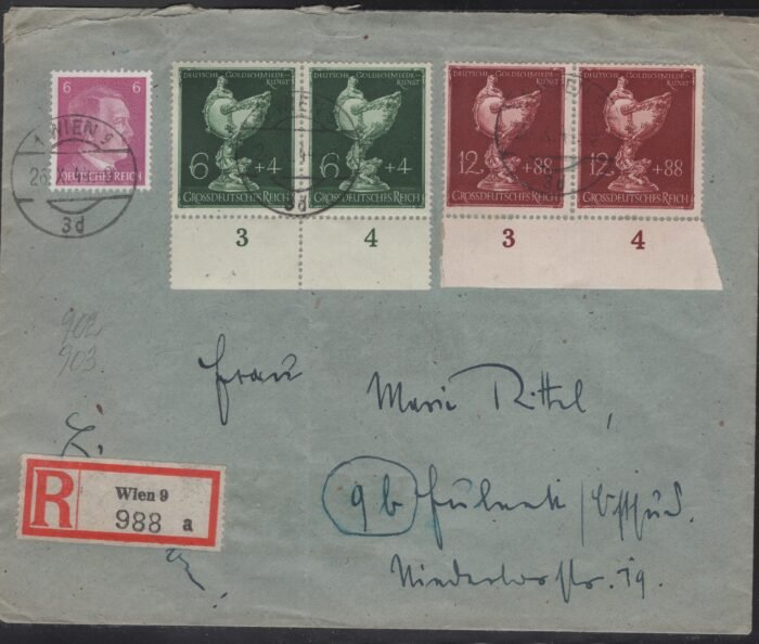 Germany Cover Third Reich Michel#: 902-3 (2) 785 cover F/VF