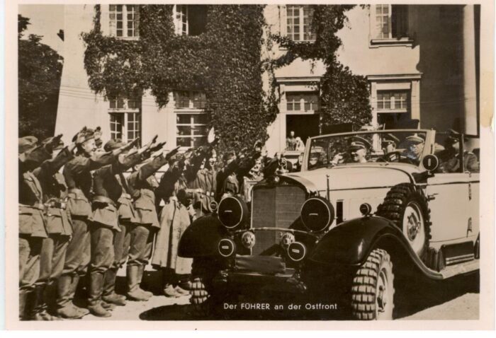 Germany Post Card Third Reich Michel#: U F/VF Hitler foto card with Ge35n Govt stamps franking