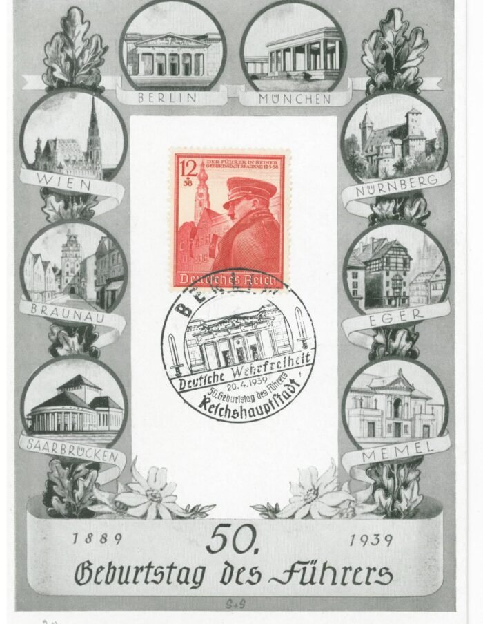 Germany Post Card Third Reich Michel#: U VF MI 691 on 50th Birthday commemorative card with special cancel