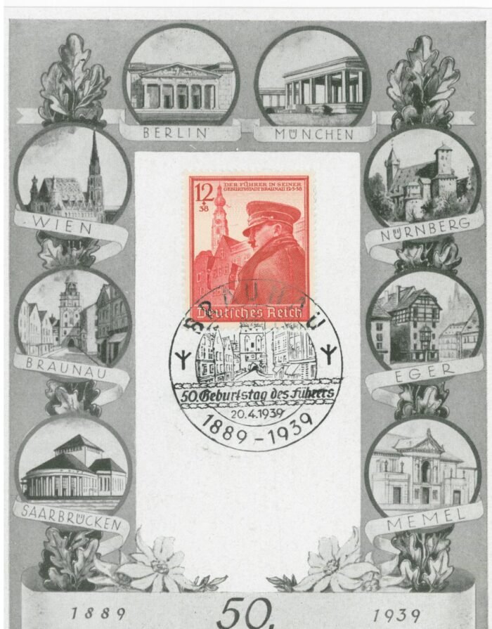 Germany Third Reich Michel#: U VF MI 691 on 50th Birthday commemorative card with special cancel