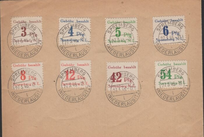 Germany Post WWII Locals Spremberg Michel#: 7A-14A unaddressed cover F/VF
