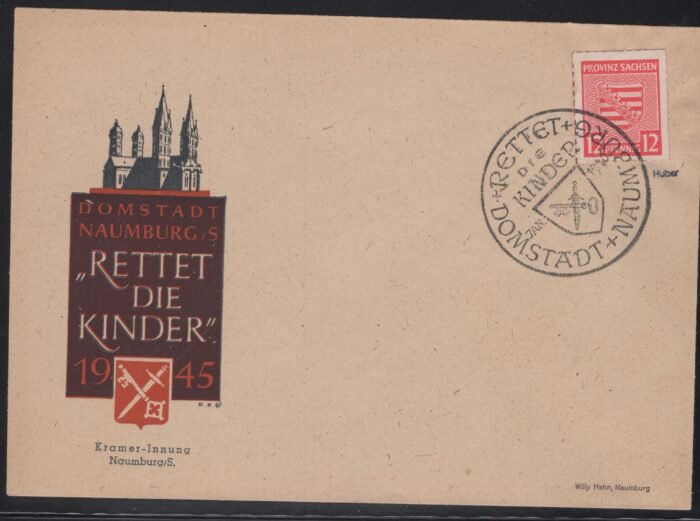 Germany Post WWII Locals Naumburg Michel#: 6I unaddressed FDC VF