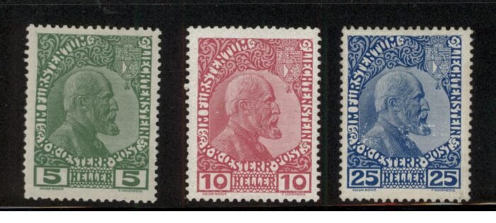Liechtenstein: Scott#: 1-3 Michel#: ** F/VF