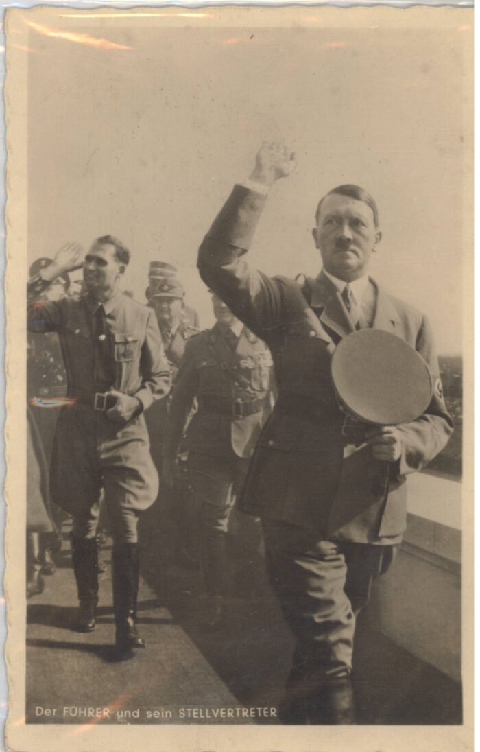 Germany Post Card Third Reich Michel#: U F/VF Hitler fotocard - Hitler with his aide - unaDDRessed but franked and cancelled with special Bad Hofgastein 15.12.39 cancel