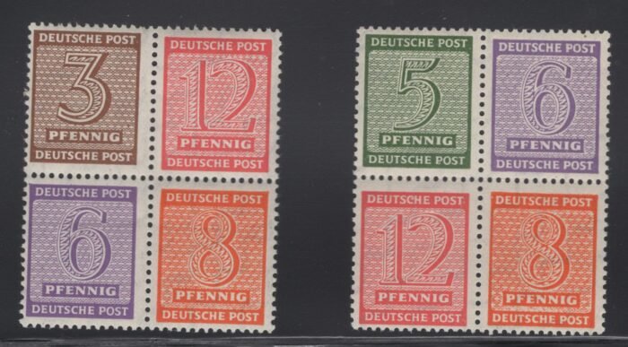 Soviet Zone  Soviet Zone Scott#: 14N   Michel#: HZ10-11  ** F/VF
