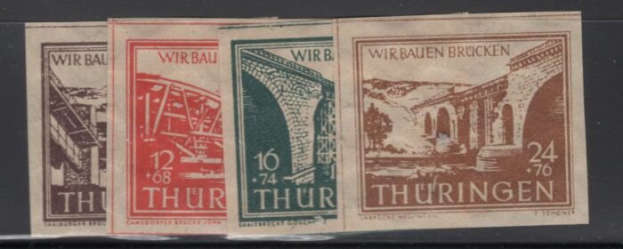 Soviet Zone Scott#: 16NB1-4 var Michel#: 112yy-115yy ** expertized VF