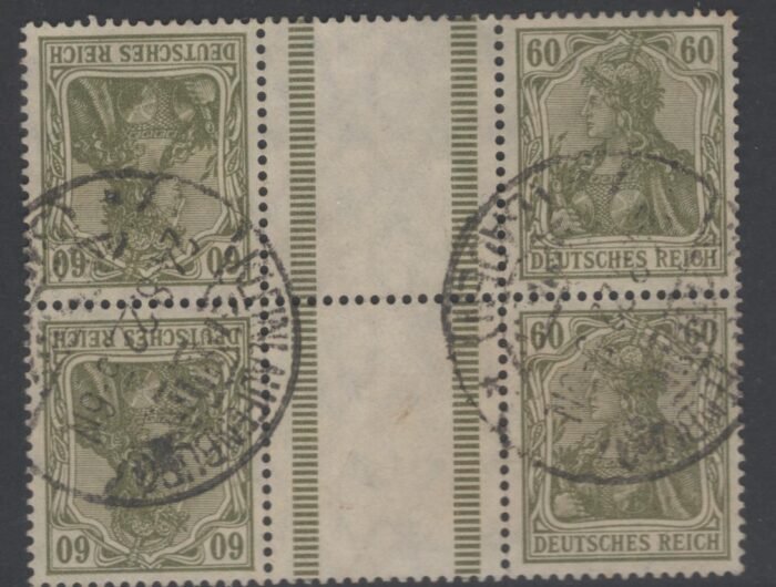 Deutsches Reich KZ7 U BLOCK OF 2 STRIPS F/VF