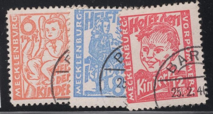 Soviet Zone Scott#: 12NB10-12 Michel#: 26-8 U F/VF