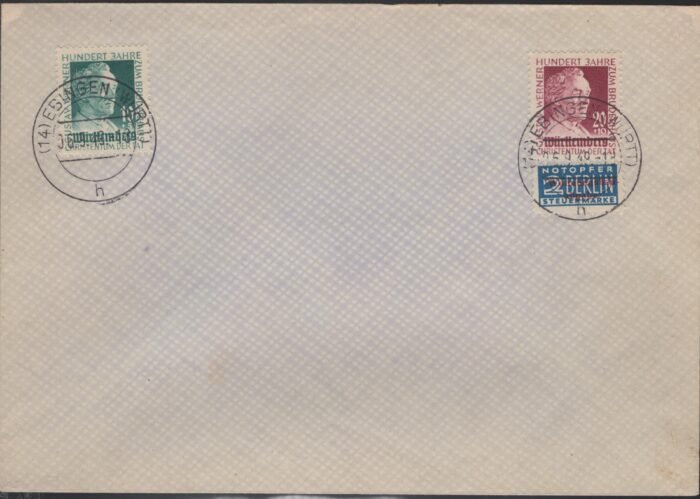 Wurttemberg MI 47-8 2 UA cover "Ebigen 06 9 49 VF
