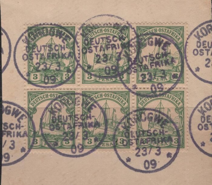 German East Africa ARGE KOROGWE    FR 27 on MI 12(6) ON PIECE VF