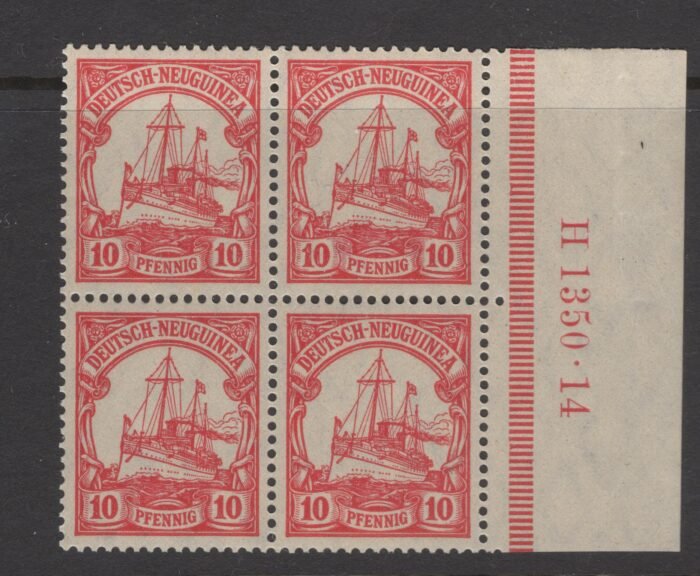 German New Guinea Scott#: 22**  VF BLOCK OF 4 hAN Zh1350-14 **