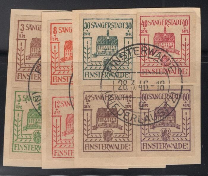 Germany Post WWII Locals Finsterwalde Michel#: 1-12 U op VF