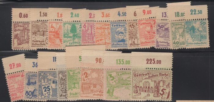 Germany Post WWII Locals Cottbus Michel#: 1-20 ** top margins set F/VF