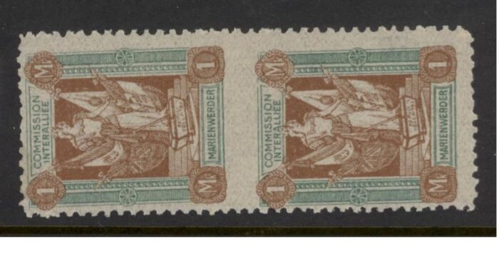 Marienwerder Scott#: 11 Michel#: 11UM ** F/VF vertical pair imperforate between stamps