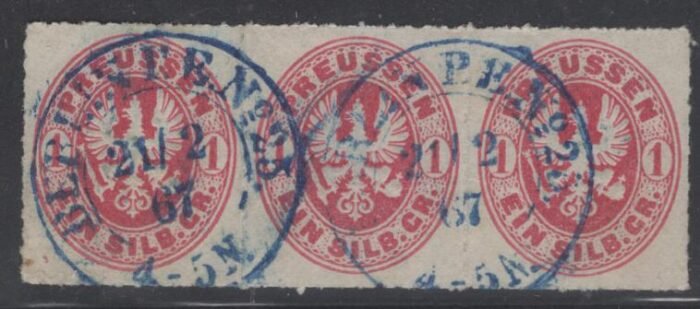 Prussia Scott#: 17 Michel#: U F/VF strip of 3